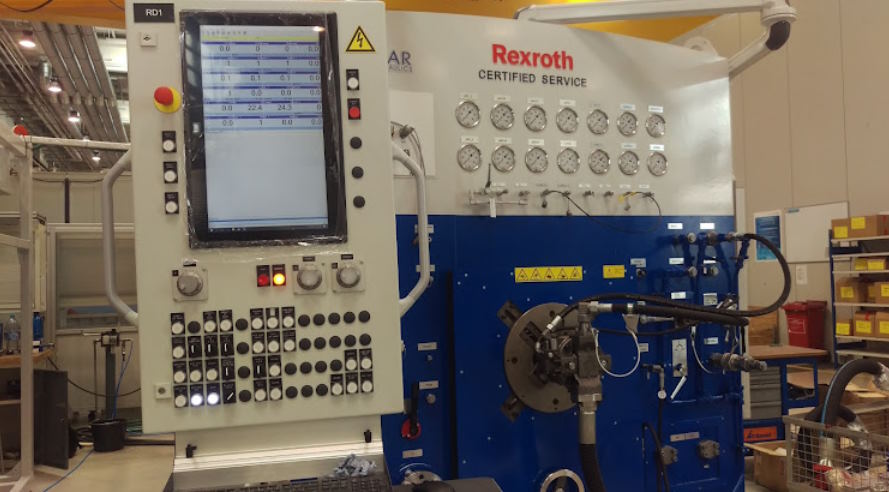 Rexroth certified service test bench in the SOGAR Hydraulics workshop